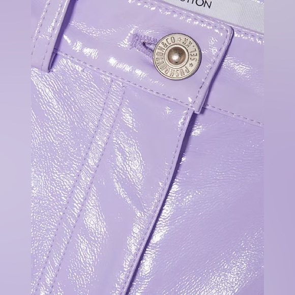 PushButton Faux Leather Casual Straight Pants in Lilac, size Large - Picture 6 of 12